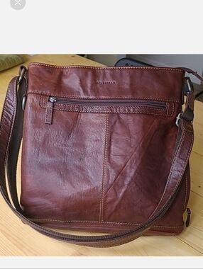 Jack Georges Unisex Voyager Leather Crossbody Bag Zip Closure #7312